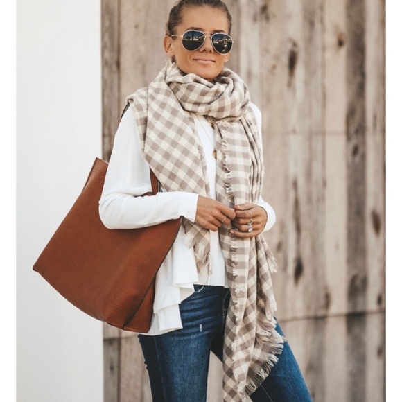 Plaid Blanket Scarf - Picture 2 of 8